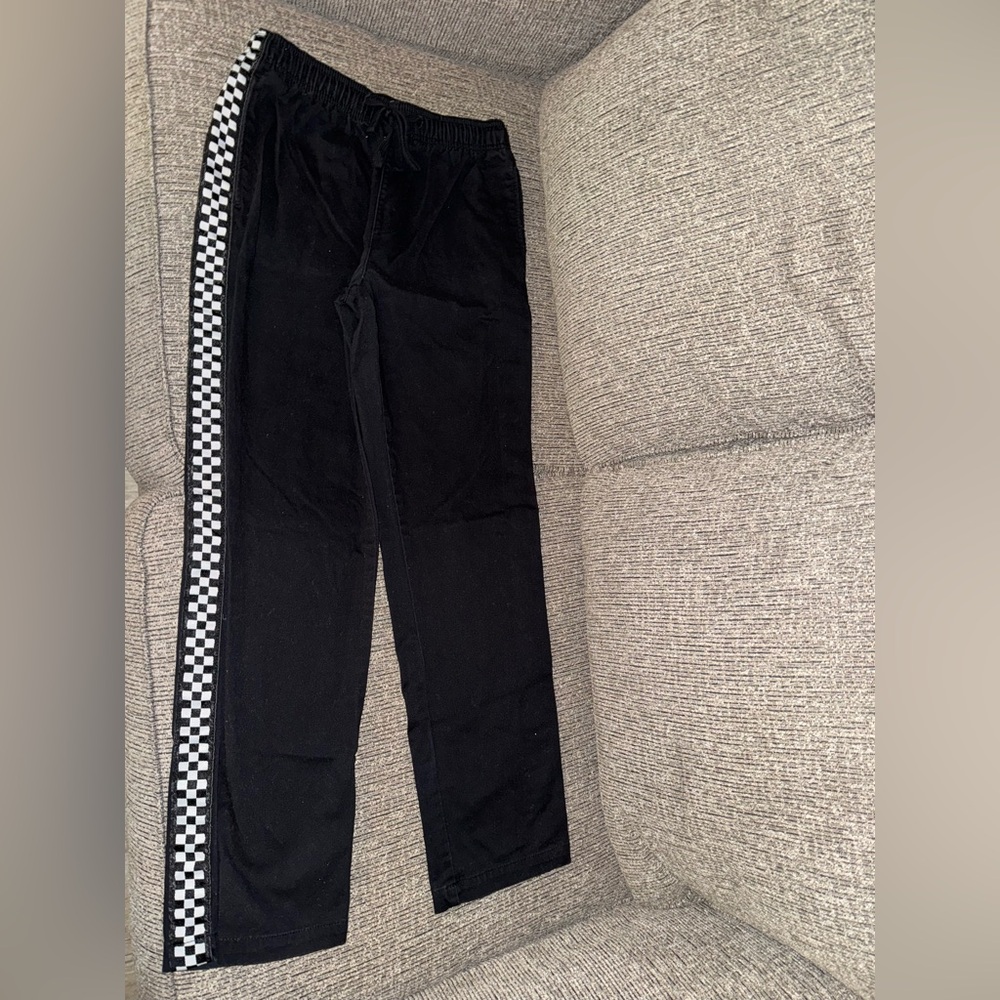 Forever 21 Black Chinos with Checkered Side Detail